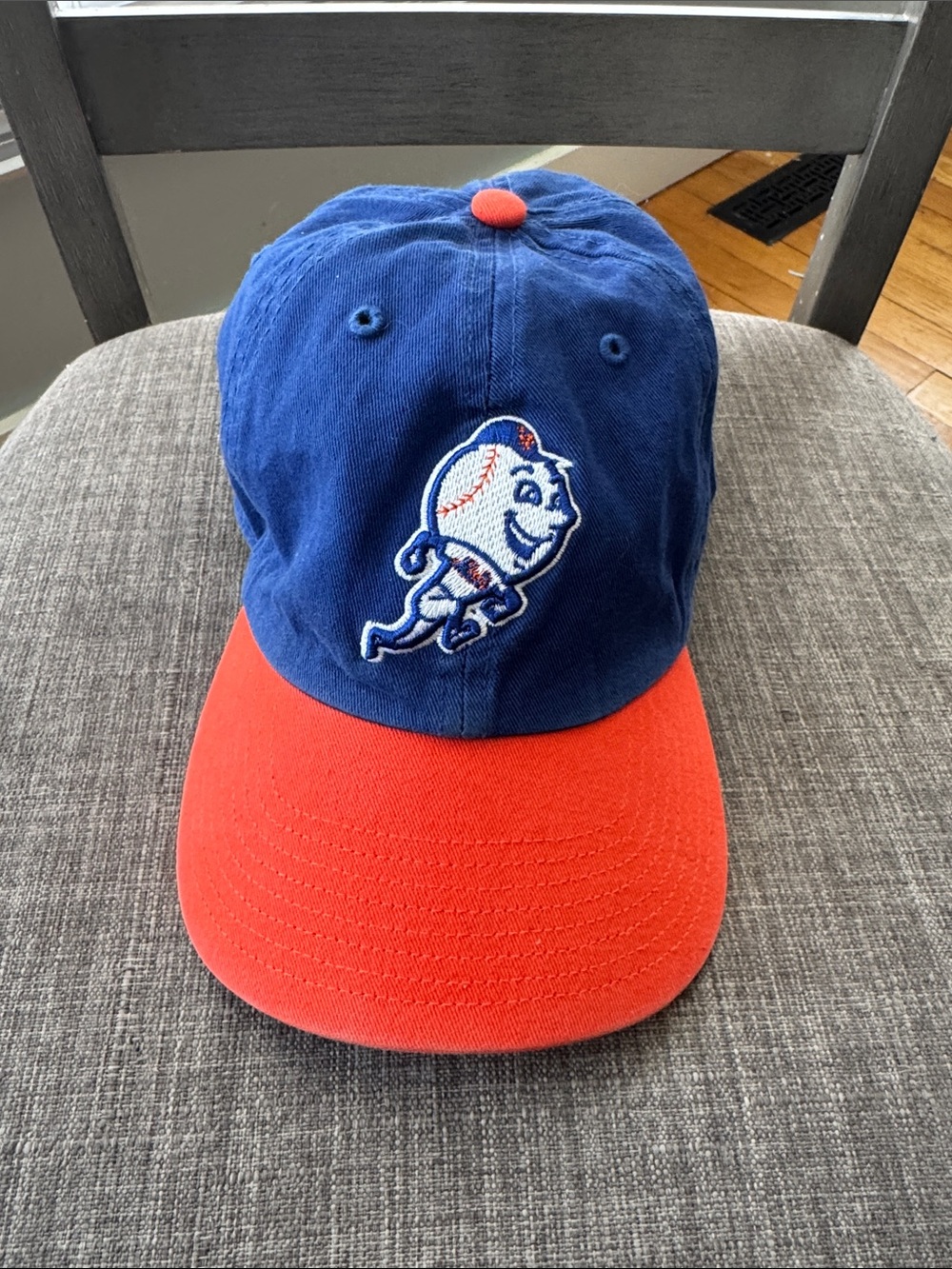 Vintage New York Mets Mr Met Orange Brim Adjustable Baseball Hat Cap 47 Brand